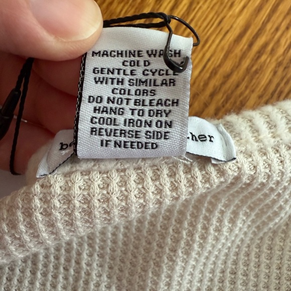 Better Together Womens Boho Cropped Waffle Knit Thermal Tank Top Cream Large NWT - Picture 3 of 6